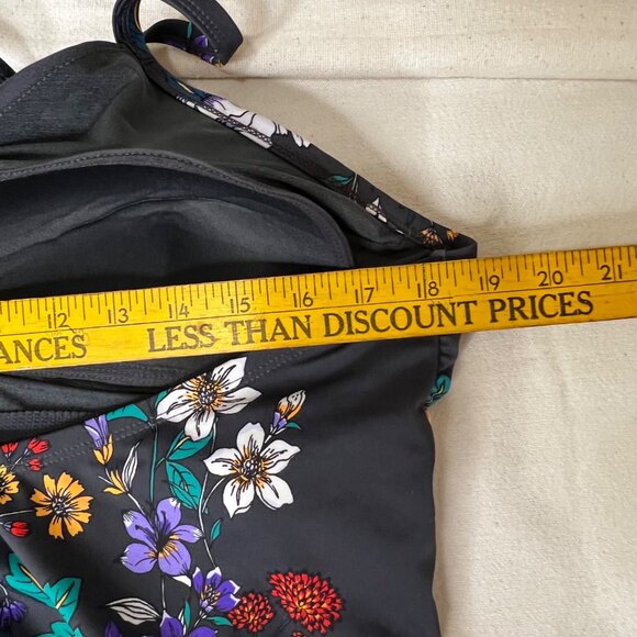 Time And Tru Womens 22W(20-22) Plus Sz Floral Halter 1-Piece Swimsuit Slimming - Picture 15 of 16